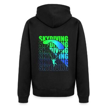 Skydive Freefly Fallschirmspringer Shirt Skydiving - Unisex Premium Bio Zip Hoodie - Schwarz - Hinten - Nico (187cm)