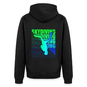 Skydive Freefly Fallschirmspringer Shirt Skydiving - Unisex Premium Bio Zip Hoodie - Schwarz - Hinten - Nico (187cm)