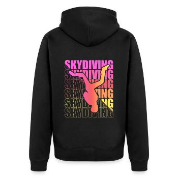 Skydive Freefly Fallschirmspringer Shirt Skydiving - Unisex Premium Bio Zip Hoodie - Schwarz - Hinten - Nico (187cm)
