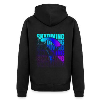 Skydive Freefly Fallschirmspringer Shirt Skydiving - Unisex Premium Bio Zip Hoodie - Schwarz - Hinten - Nico (187cm)