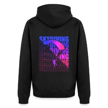 Skydive Freefly Fallschirmspringer Shirt Skydiving - Unisex Premium Bio Zip Hoodie - Schwarz - Hinten - Nico (187cm)
