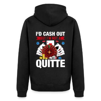 Kartenspiel Kartenspieler Pokern - Unisex Premium Bio Zip Hoodie - Schwarz - Hinten - Nico (187cm)