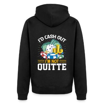 Kartenspiel Kartenspieler Pokern - Unisex Premium Bio Zip Hoodie - Schwarz - Hinten - Nico (187cm)