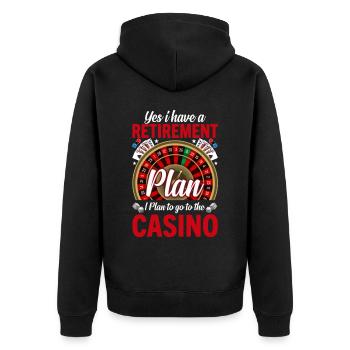 Kartenspiel Kartenspieler Pokern - Unisex Premium Bio Zip Hoodie - Schwarz - Hinten - Nico (187cm)