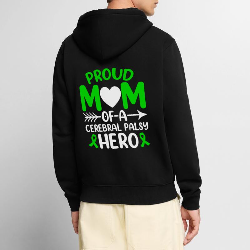Stolze Mutter Einer Hirnlähmung Held CP Unisex Premium Bio Zip Hoodie