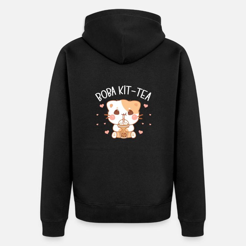 Bubble Tea - Unisex Premium Bio Zip Hoodie - Schwarz
