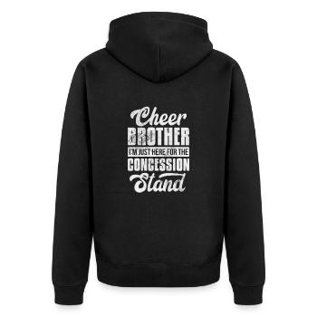 Cheerleader Bruder Cheerleading Schwester Geschenk - Unisex Premium Bio Zip Hoodie - Schwarz - Hinten - Nico (187cm)