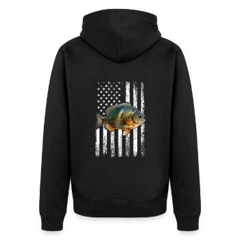 Drapeau américain Bluegill - Veste à capuche bio Premium Unisexe - noir - Dos - Nico (187cm)