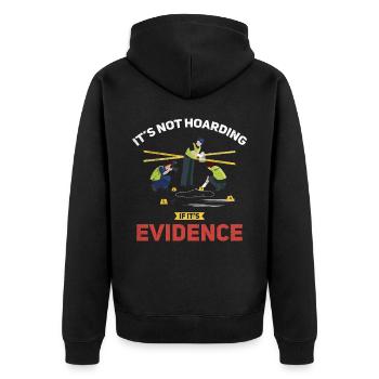 Es Ist Kein Horten, Wenn Es Beweise Sind - Unisex Premium Bio Zip Hoodie - Schwarz - Hinten - Nico (187cm)