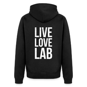 Live Love Lab, Enquêteur - Veste à capuche bio Premium Unisexe - noir - Dos - Nico (187cm)