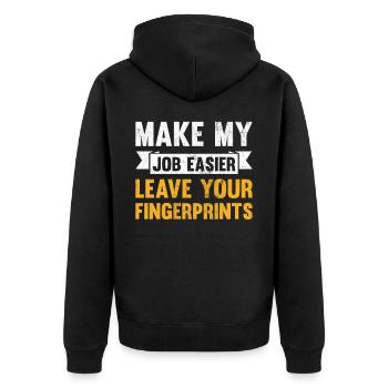 Erleichtern Sie Mir Die Arbeit Hinterlassen Sie - Unisex Premium Bio Zip Hoodie - Schwarz - Hinten - Nico (187cm)