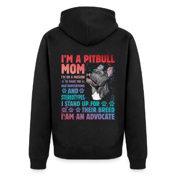 Pitbull drôle de dicton - Veste à capuche bio Premium Unisexe - noir - Dos - Nico (187cm)