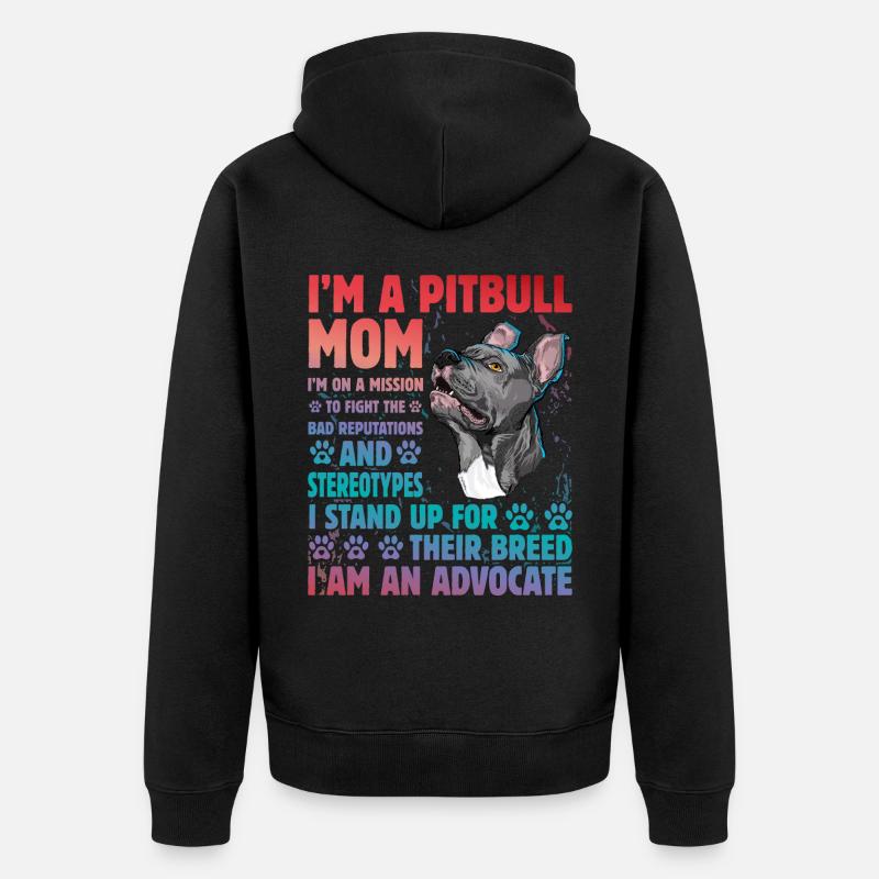 Pitbull drôle de dicton - Veste à capuche bio Premium Unisexe - noir