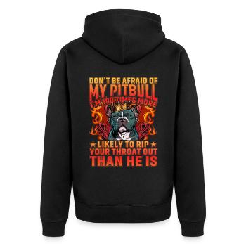Pitbull drôle de dicton - Veste à capuche bio Premium Unisexe - noir - Dos - Nico (187cm)