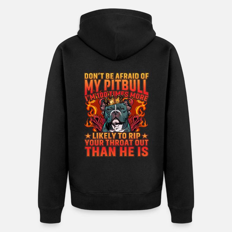 Pitbull drôle de dicton - Veste à capuche bio Premium Unisexe - noir