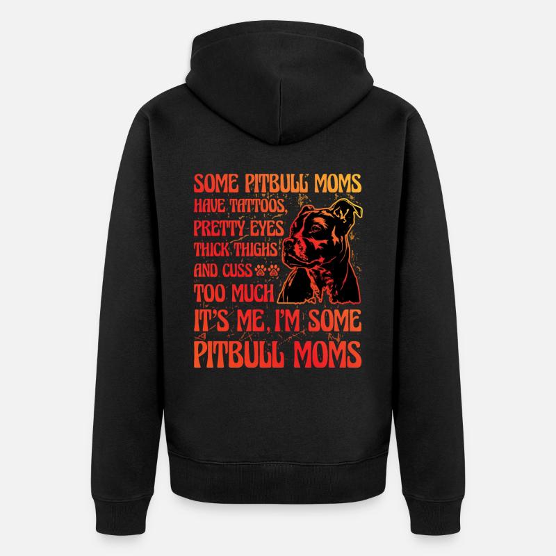 Pitbull Maman drôle de dicton - Veste à capuche bio Premium Unisexe - noir
