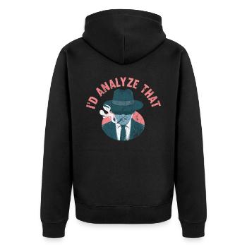 Ich Würde Das Analysieren, Ermittler - Unisex Premium Bio Zip Hoodie - Schwarz - Hinten - Nico (187cm)