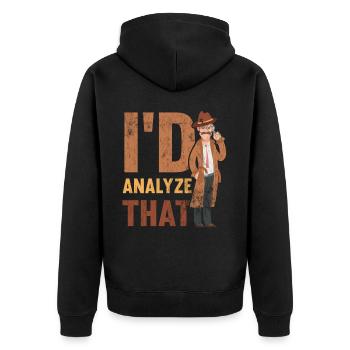 Ich Würde Das Analysieren, Ermittler - Unisex Premium Bio Zip Hoodie - Schwarz - Hinten - Nico (187cm)