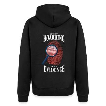 Es Ist Kein Horten, Wenn Es Beweise Sind - Unisex Premium Bio Zip Hoodie - Schwarz - Hinten - Nico (187cm)