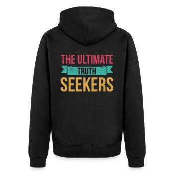 The Ultimate Truth Seekers, Forensic Experts - Unisex Premium Organic Zip Hoodie - black - Back - Nico (187cm)