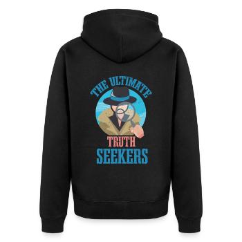 The Ultimate Truth Seekers, Forensic Experts - Unisex Premium Organic Zip Hoodie - black - Back - Nico (187cm)