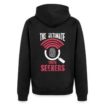 The Ultimate Truth Seekers, Forensic Experts - Unisex Premium Organic Zip Hoodie - black - Back - Nico (187cm)