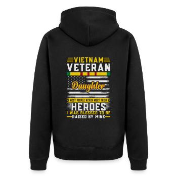 Vietnam Older Daughter Heroes To Be - Veste à capuche bio Premium Unisexe - noir - Dos - Nico (187cm)