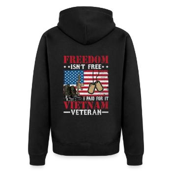 La liberté n’est pas gratuite J’ai payé pour ça Vétéran du Vietnam - Veste à capuche bio Premium Unisexe - noir - Dos - Nico (187cm)