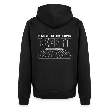 Flooring installer, tile warehouse - Unisex Premium Organic Zip Hoodie - black - Back - Nico (187cm)