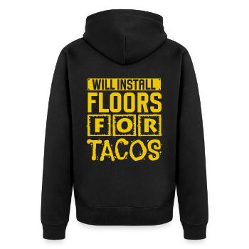 Flooring installer, tile warehouse - Unisex Premium Organic Zip Hoodie - black - Back - Nico (187cm)