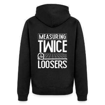 Flooring installer, tile warehouse - Unisex Premium Organic Zip Hoodie - black - Back - Nico (187cm)
