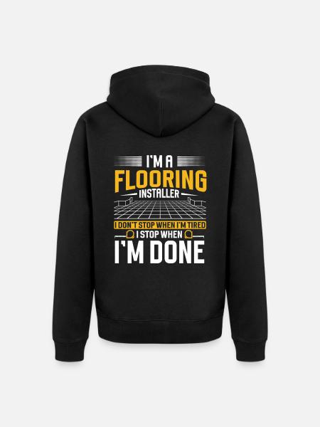 Flooring installer, tile warehouse - Unisex Premium Organic Zip Hoodie - black