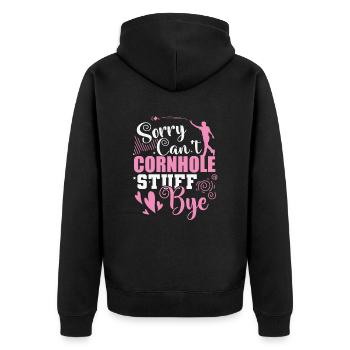 Désolé ne peut pas Cornhole Stuff Bye Hobby - Veste à capuche bio Premium Unisexe - noir - Dos - Nico (187cm)