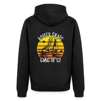 Rollschuhfahrer Rollerskates Rollschuh Gang 1962 - Unisex Premium Bio Zip Hoodie - Schwarz - Hinten - Nico (187cm)
