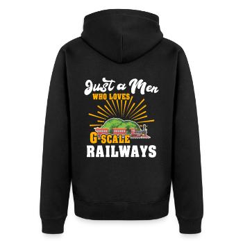 Garden Railway Model Railway Gauge G - Unisex Premium Organic Zip Hoodie - black - Back - Nico (187cm)