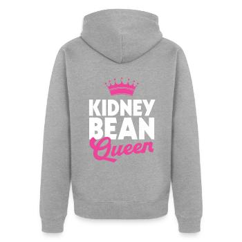 Kidney Beans - Unisex Premium Organic Zip Hoodie - heather grey - Back - Nico (187cm)