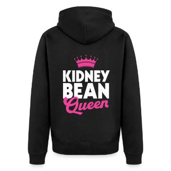 Kidney Bohnen - Unisex Premium Bio Zip Hoodie - Schwarz - Hinten - Nico (187cm)