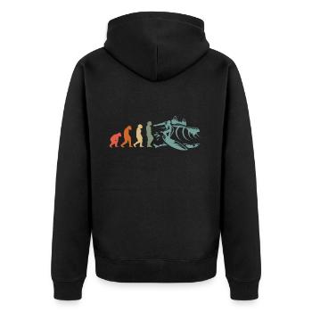 Surfer-Sport Evolution Surfer Surfboard - Unisex Premium Organic Zip Hoodie - black - Back - Nico (187cm)