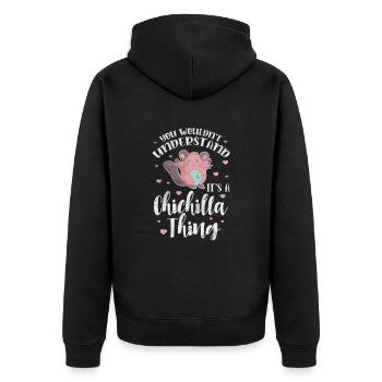 Chinchilla rongeur animal de compagnie rongeur cadeau - Veste à capuche bio Premium Unisexe - noir - Dos - Nico (187cm)