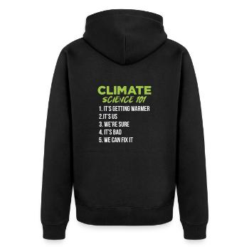 Changement climatique - Veste à capuche bio Premium Unisexe - noir - Dos - Nico (187cm)