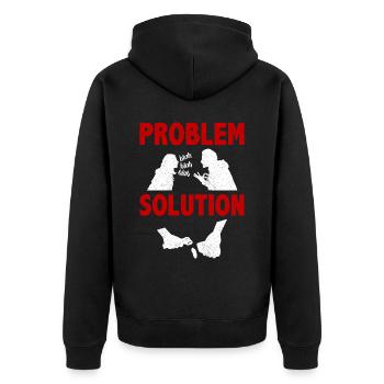 Knapping Stone Collector Problem Solution Hobby - Unisex Premium Bio Zip Hoodie - Schwarz - Hinten - Nico (187cm)