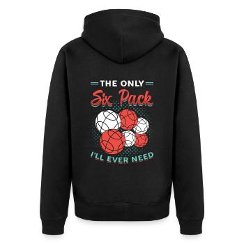 The only six-pack I'll ever need - Unisex Premium Organic Zip Hoodie - black - Back - Nico (187cm)