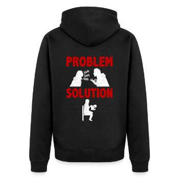 Lace Making Lace Maker Problem Solution Hobby - Unisex Premium Organic Zip Hoodie - black - Back - Nico (187cm)