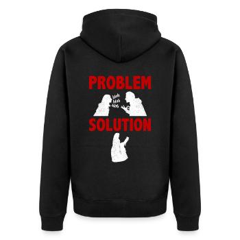 Lace Making Lace Maker Problem Solution Hobby - Unisex Premium Organic Zip Hoodie - black - Back - Nico (187cm)