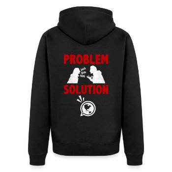 Language Learning Language Problem Solution - Unisex Premium Bio Zip Hoodie - Schwarz - Hinten - Nico (187cm)