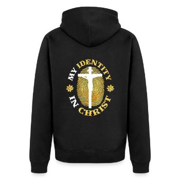 My Identity In Christ, Christianity - Unisex Premium Organic Zip Hoodie - black - Back - Nico (187cm)