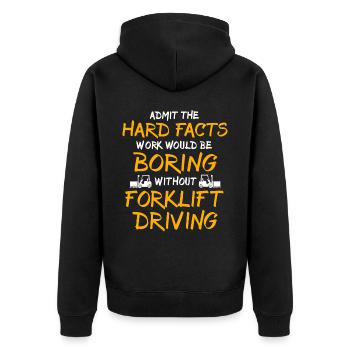 Stapler Gabelstapler - Unisex Premium Bio Zip Hoodie - Schwarz - Hinten - Nico (187cm)