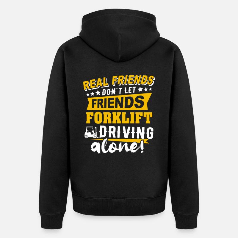 Stapler Gabelstapler - Unisex Premium Bio Zip Hoodie - Schwarz