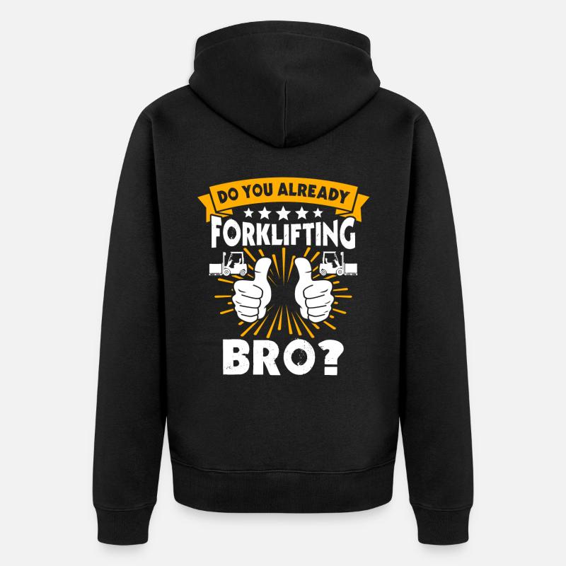Stapler Gabelstapler - Unisex Premium Bio Zip Hoodie - Schwarz