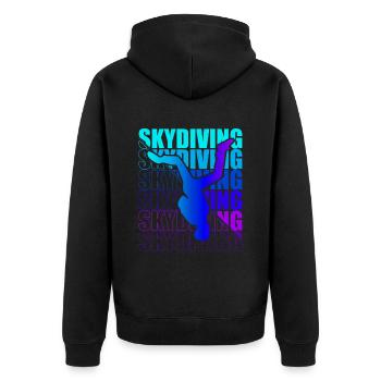 Skydive Freefly Fallschirmspringer Shirt Skydiving - Unisex Premium Bio Zip Hoodie - Schwarz - Hinten - Nico (187cm)